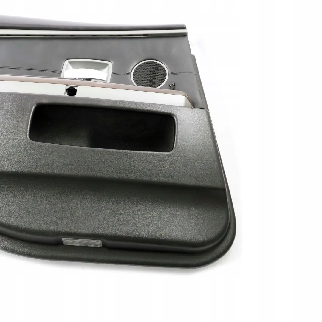 BMW E65 Rear Left Door Card Leather Pearl Black Lining Trim