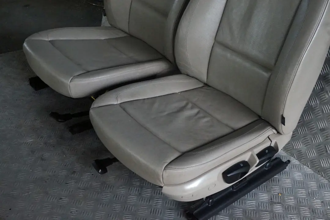 BMW 1 Series E88 Heated Beige Leather Interior Seats with Airbag and Door Cards