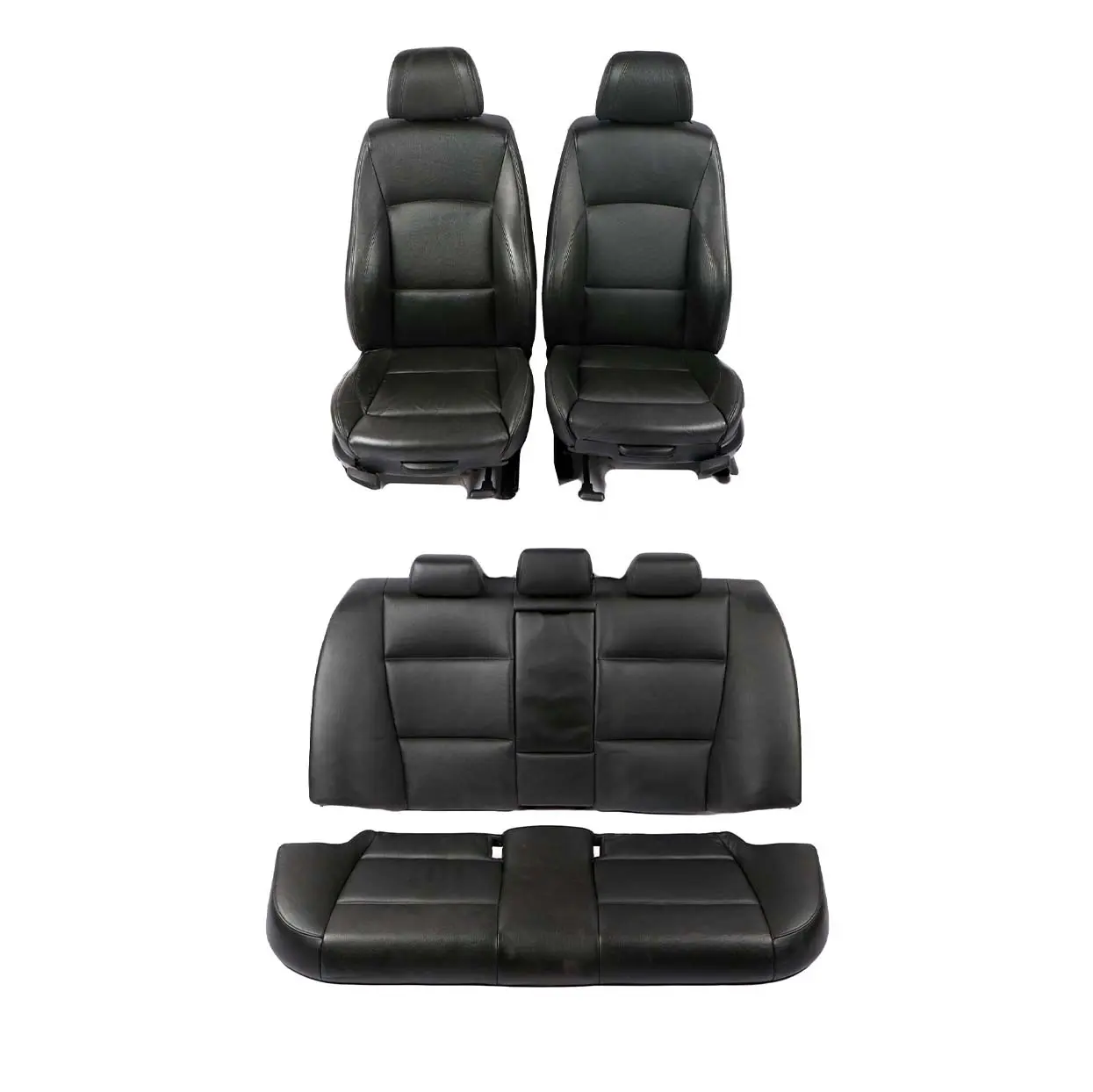 BMW 3 Series E90 M SPORT Black Leather Interior Seats with Airbag and Door Cards