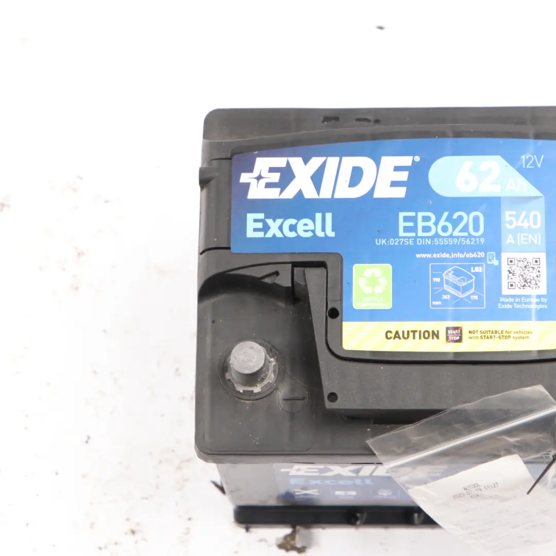 Exide Battery Excell EB620 62Ah 540A Accumulator 