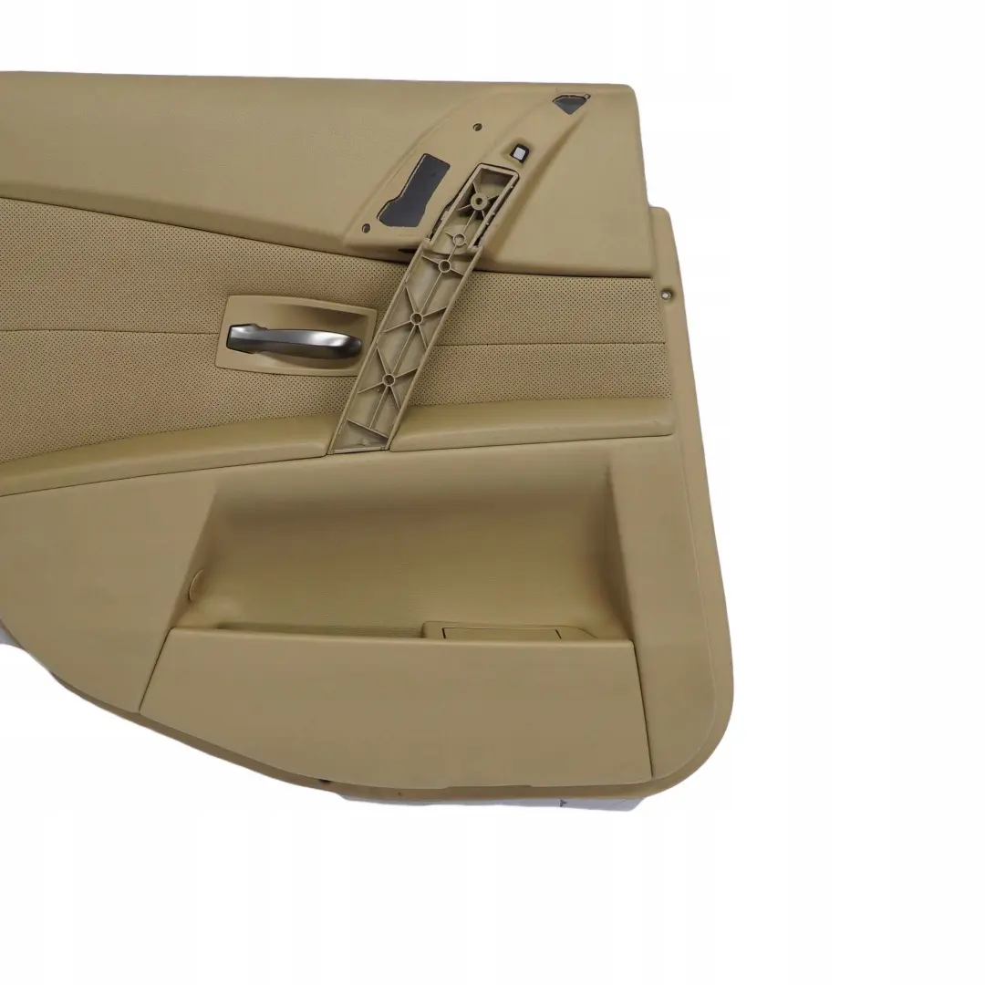 BMW E60 E61 Trasera Izquierda Tarjeta De puerta De cuero Nasca Beige Forro Trim