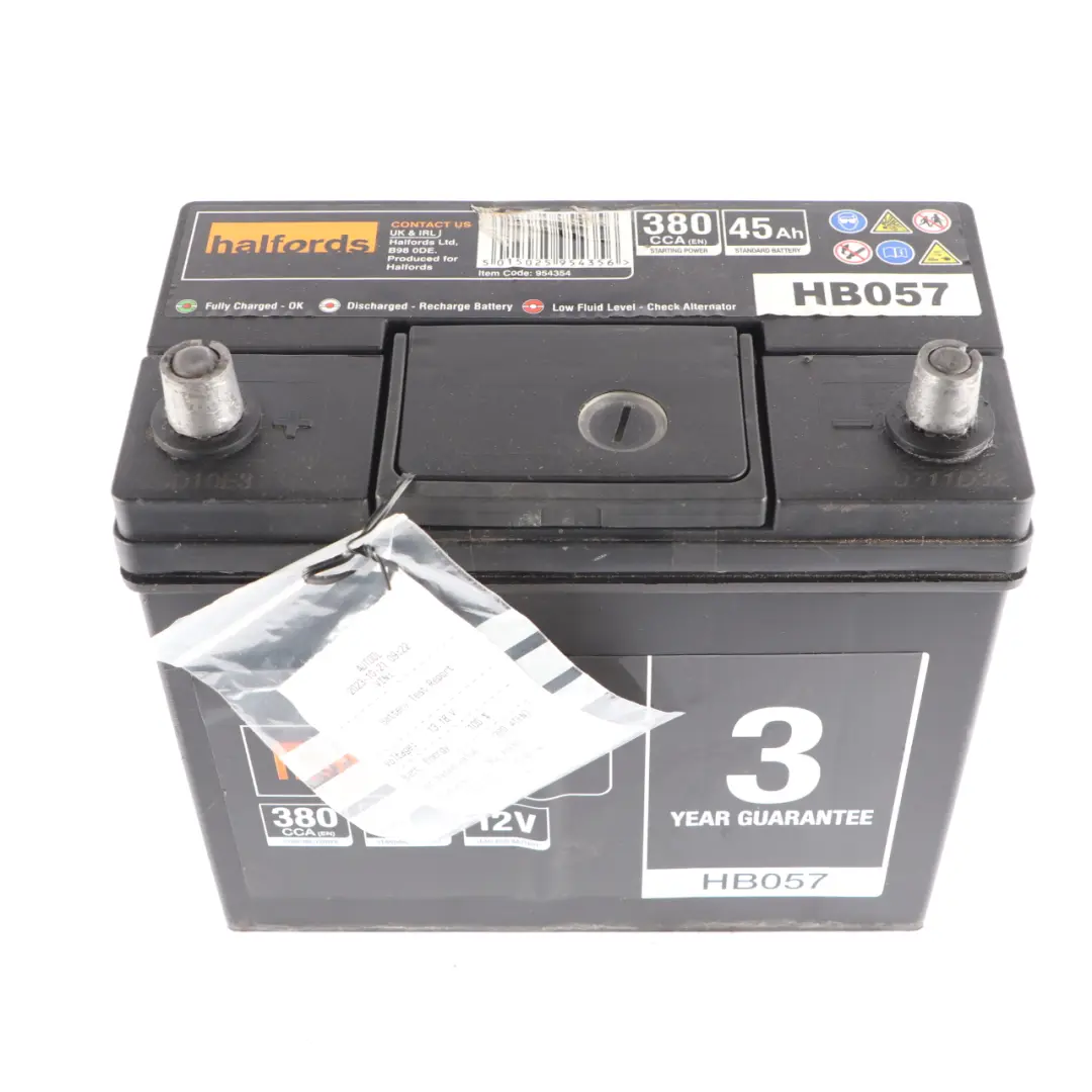 Halfords 12V Calcium Accumulator Battery 45Ah 380A HB057