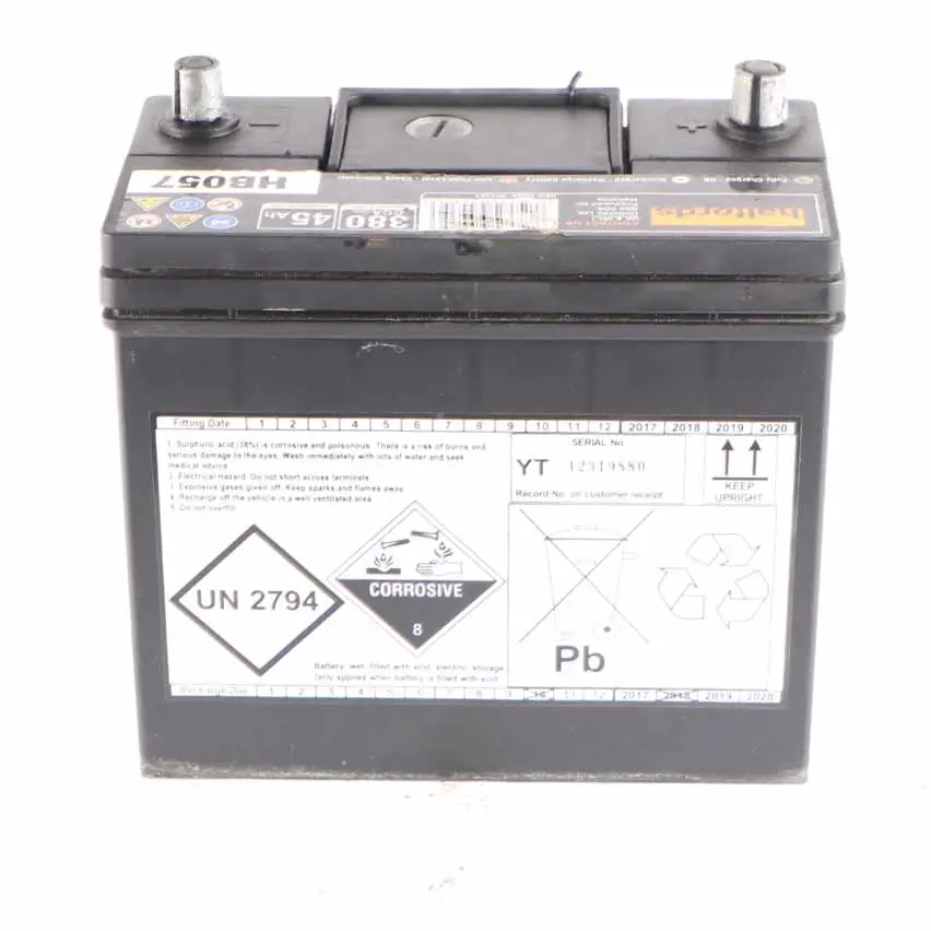 Halfords 12V Calcium Accumulator Battery 45Ah 380A HB057