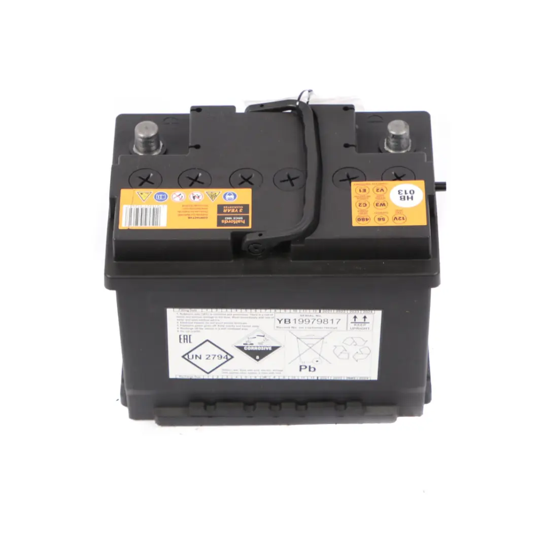 Halfords 12V Lead Acid Accumulator Battery 56Ah 480A HB013