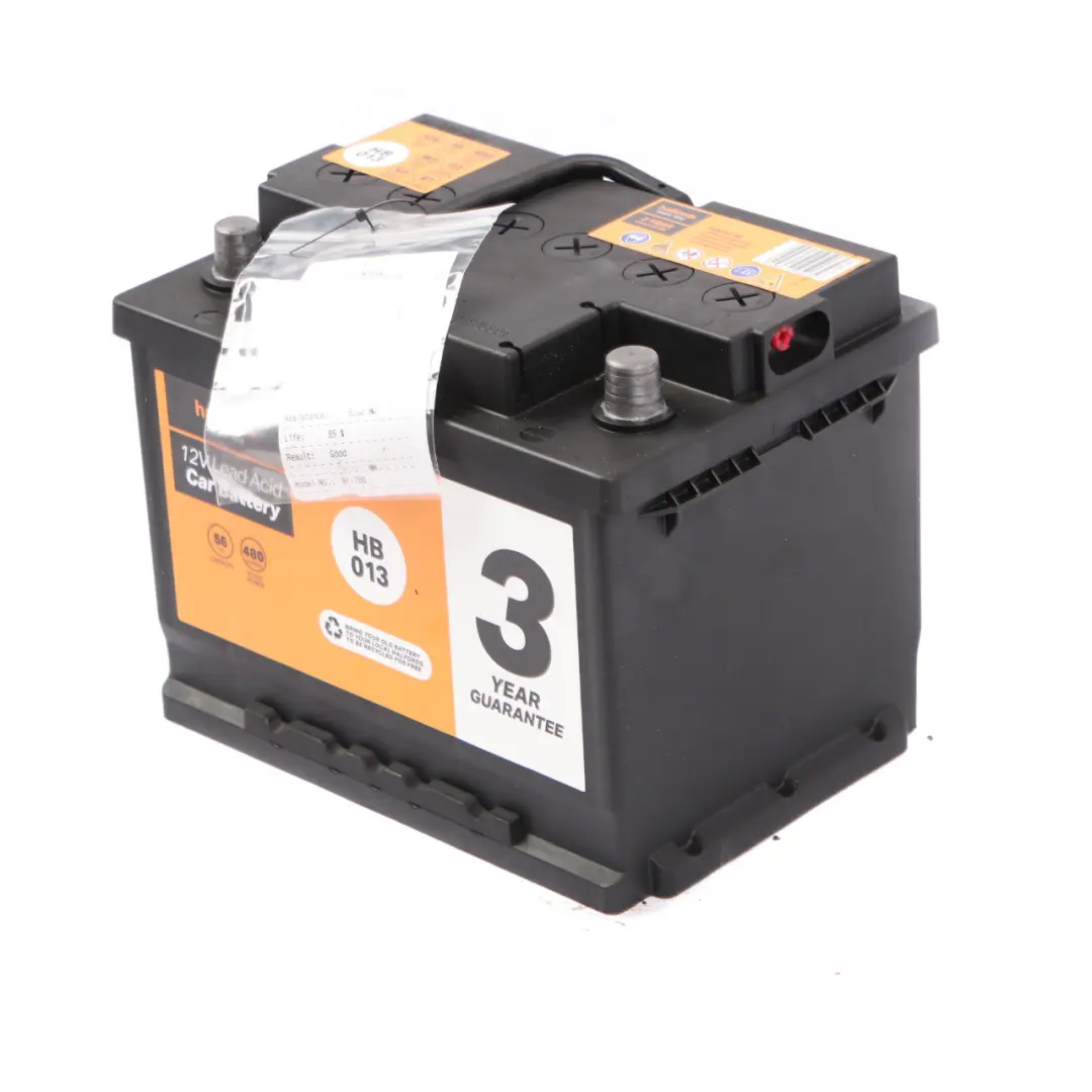 Halfords 12V Lead Acid Accumulator Battery 56Ah 480A HB013