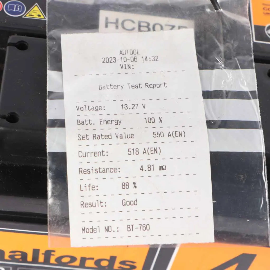 Halfords 12V Calcium Accumulator Battery 60Ah 550A HCB075