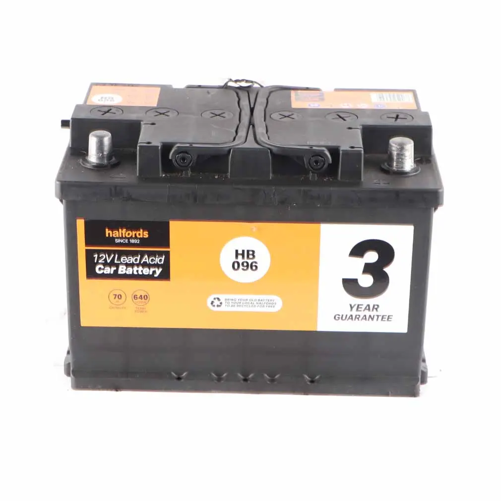 Halfords 12V Accumulator Battery 70Ah 640A HB096