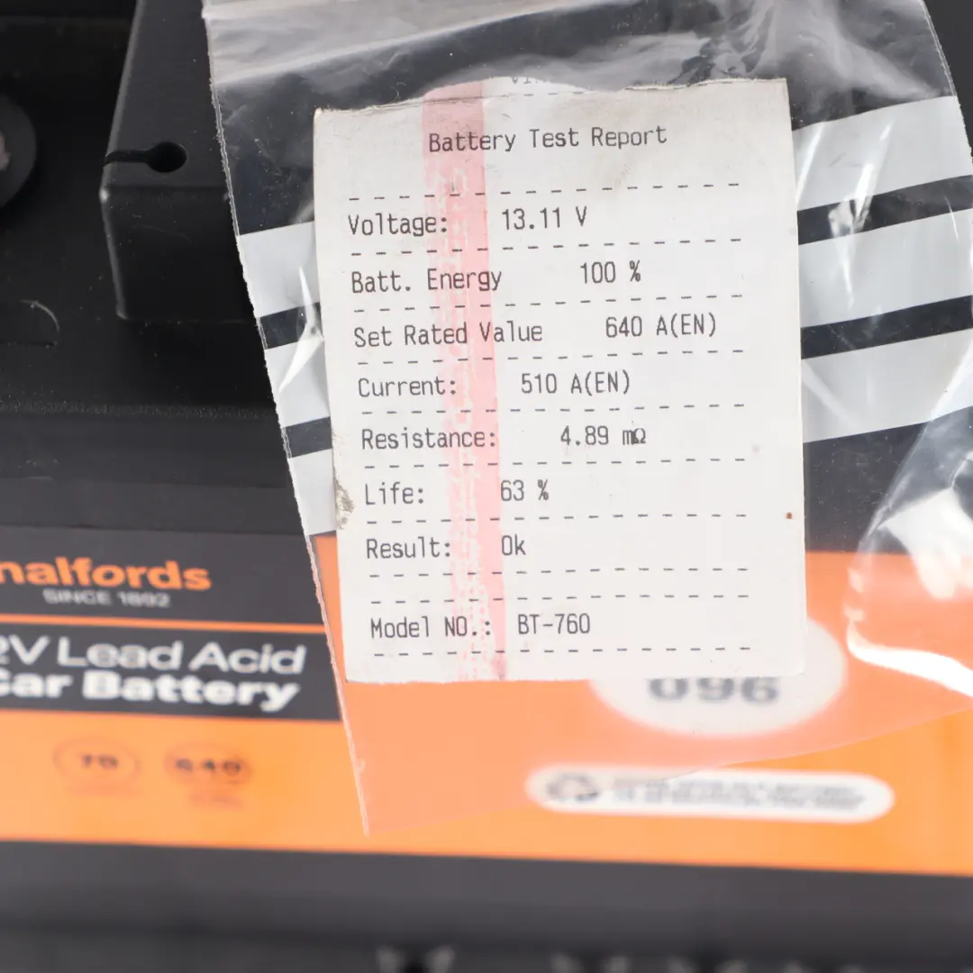 Halfords 12V Accumulator Battery 70Ah 640A HB096