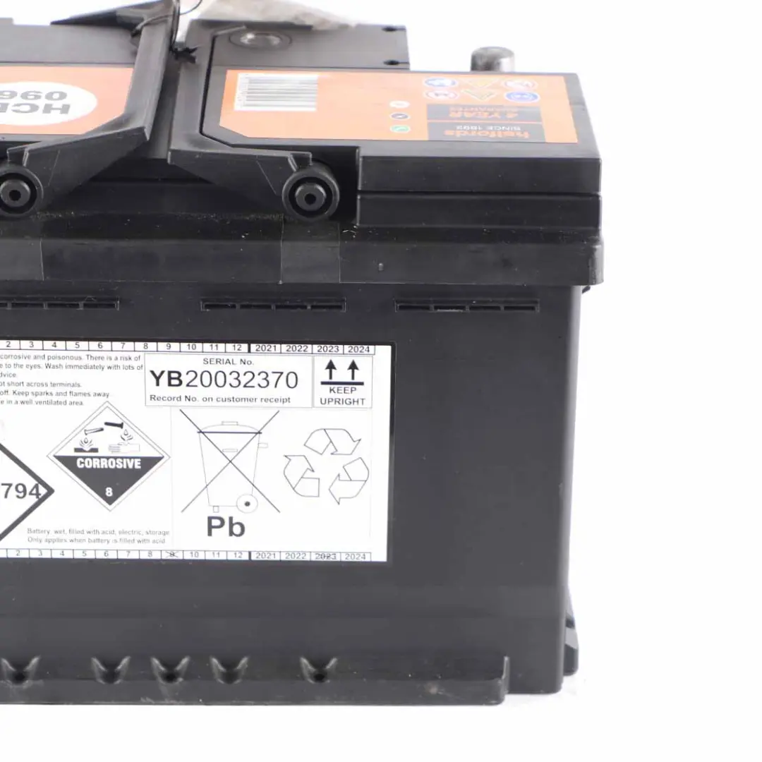 Halfords 12V Calcium Accumulator Battery 76Ah 680A HCB096