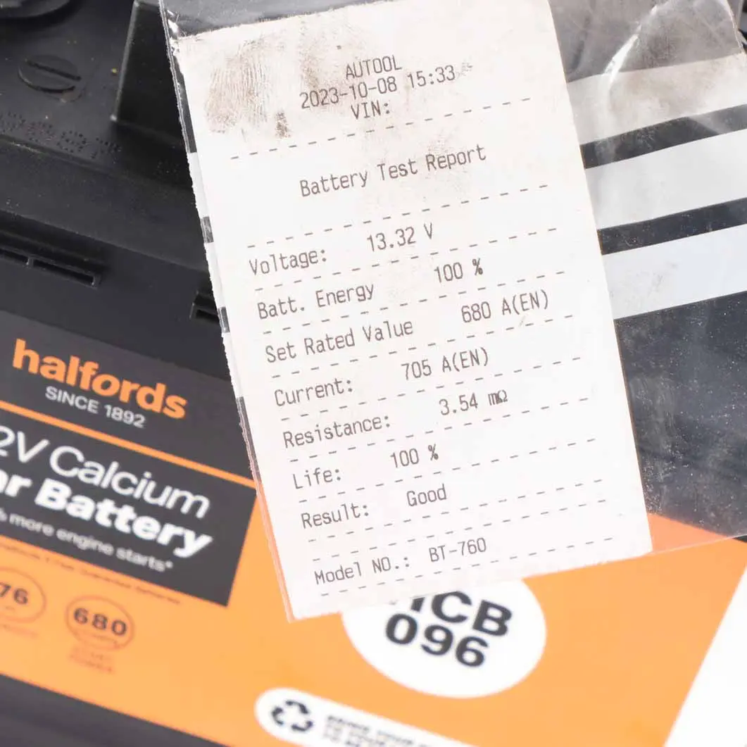 Halfords 12V Calcium Accumulator Battery 76Ah 680A HCB096