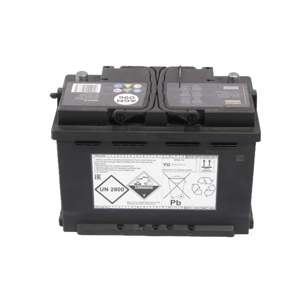 Halfords Advanced 12V AGM 096 Start Stop Accumulator Battery 70Ah 760A 