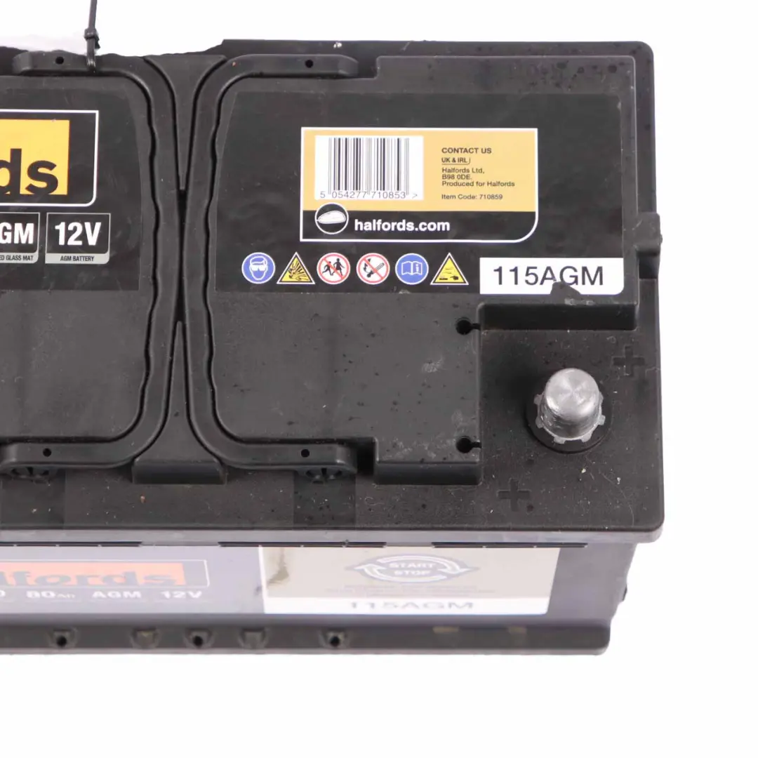 Halfords Advanced 12V AGM 115 Start Stop Accumulator Battery 80Ah 800A 