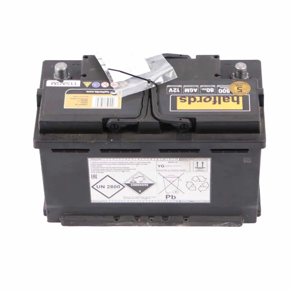 Halfords Advanced 12V AGM 115 Start Stop Accumulator Battery 80Ah 800A 