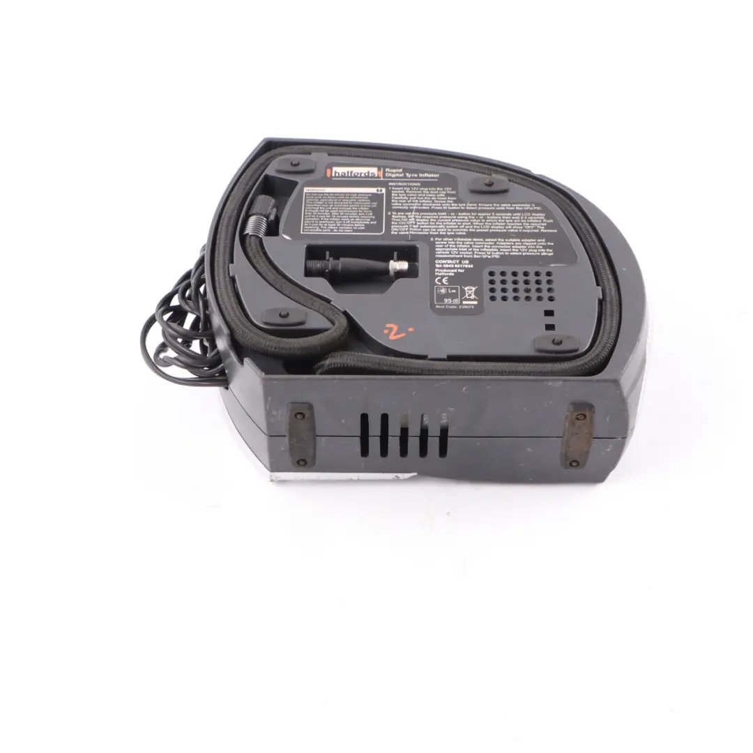 Halfords Rapid Digital Tyre Inflator Emergency Tyre Compressor Flashlight