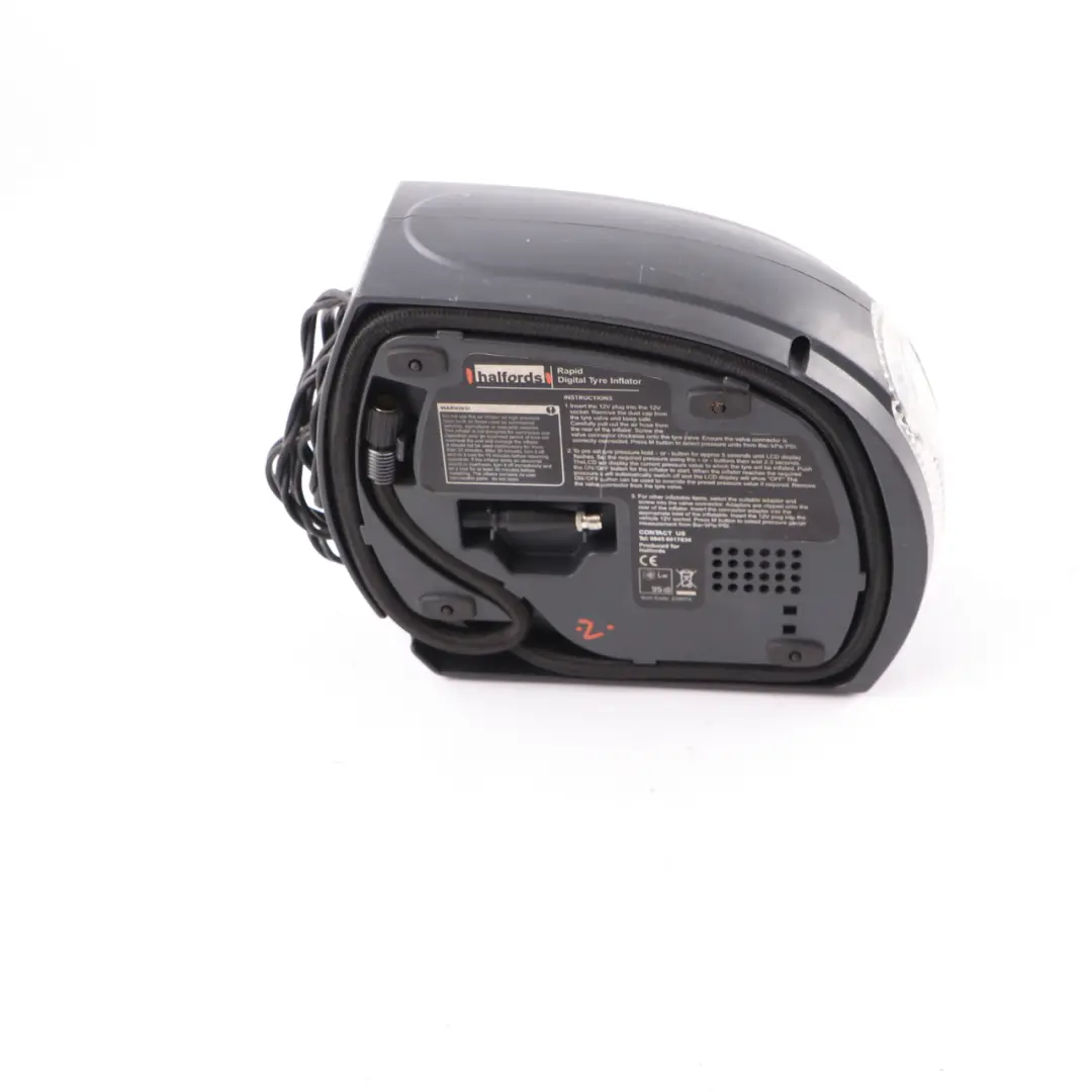 Halfords Rapid Digital Tyre Inflator Emergency Tyre Compressor Flashlight