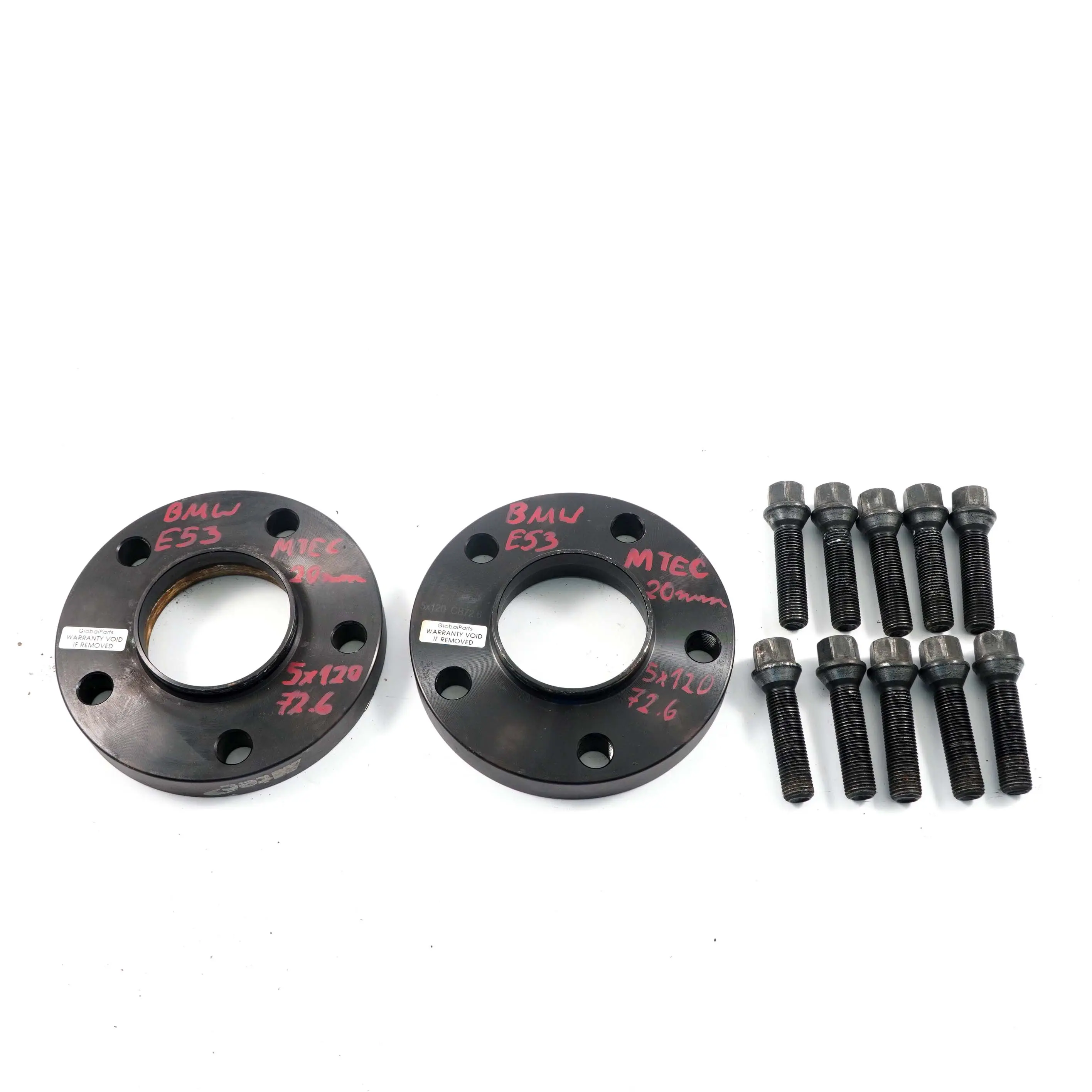 MTEC Alloy Wheel Spacers Hubcentric Shims BMW E53 5x120 72.6mm 20mm Pair + Bolts