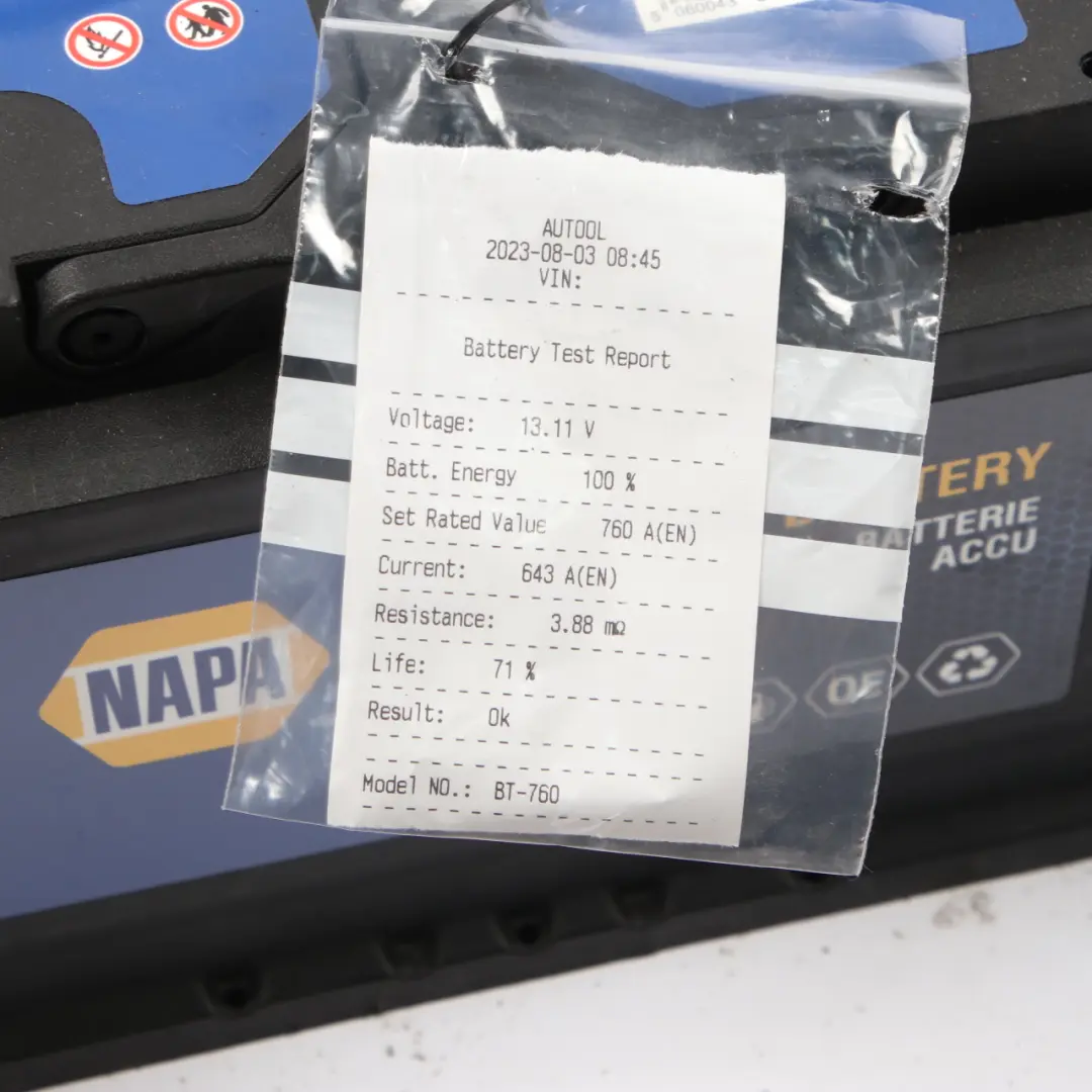 NAPA Accumulator Battery 80Ah 760A 12V 110N