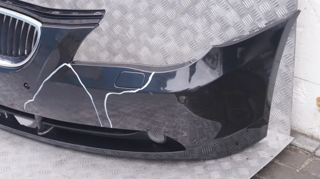 BMW 5 Series E60 E61 1 Complete Front Bumper Trim Panel Black Sapphire Metallic