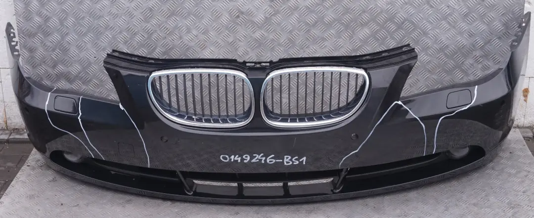 BMW 5 Series E60 E61 1 Complete Front Bumper Trim Panel Black Sapphire Metallic