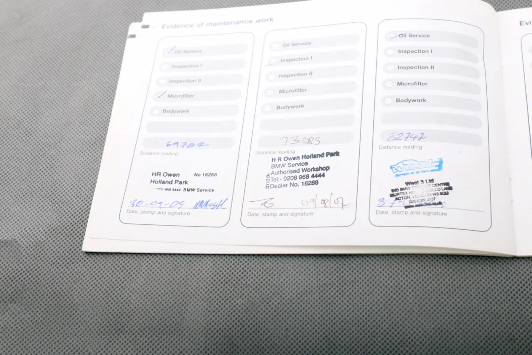 BMW X5 Series E53 Service Booklet Owner's Handbook Case Pouch Wallet
