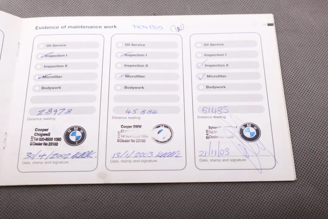 BMW X5 Series E53 Service Booklet Owner's Handbook Case Pouch Wallet