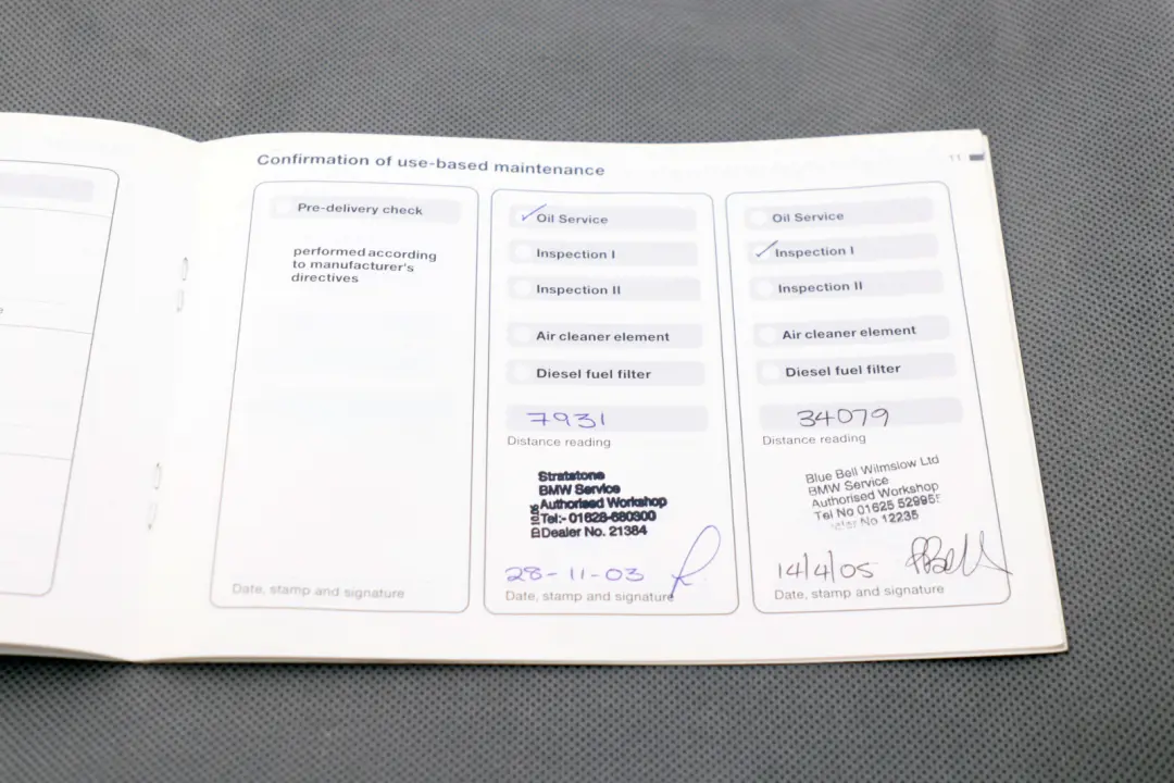 BMW X5 Series E53 1 Service Booklet Owner's Handbook Case Pouch Wallet