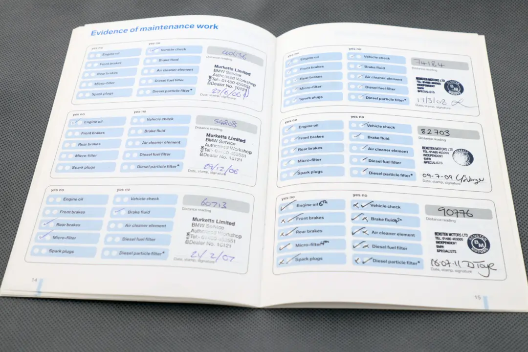 BMW 7 Series E65 Service Booklet Owner's Handbook Case Pouch Wallet