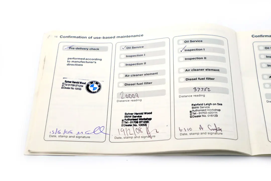 BMW 3 X3 X5 Series 1 E46 E53 E83 Service Booklet 01410011984 0011984