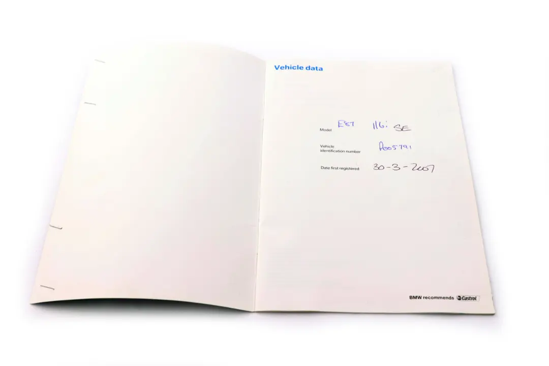 BMW 1 3 Series E81 E87 E90 E91 E92 Service Booklet Book 0012685