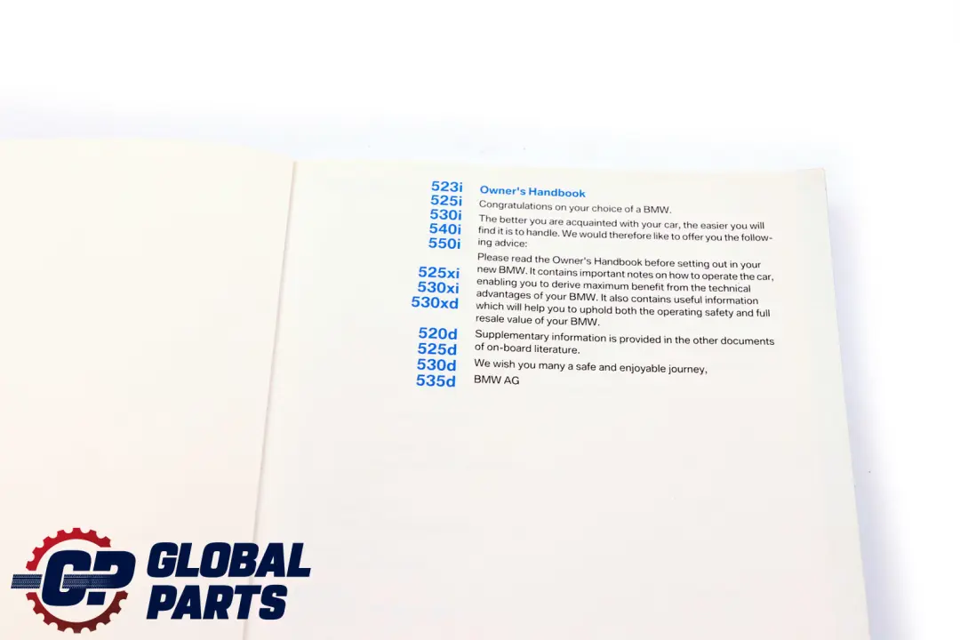 BMW 5 Series E60 E61 LCI Owner's Handbook Book 01410013144 0013144