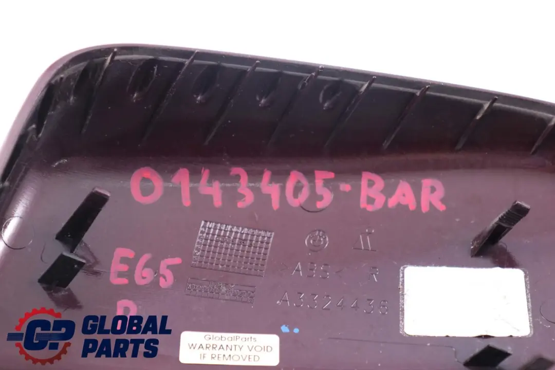 Cap Right O/S Wing Mirror Barberarot Barbera Red BMW 3 7 Series E46 E65 Cover - SKU P0143405-BAR - Part number 0143405