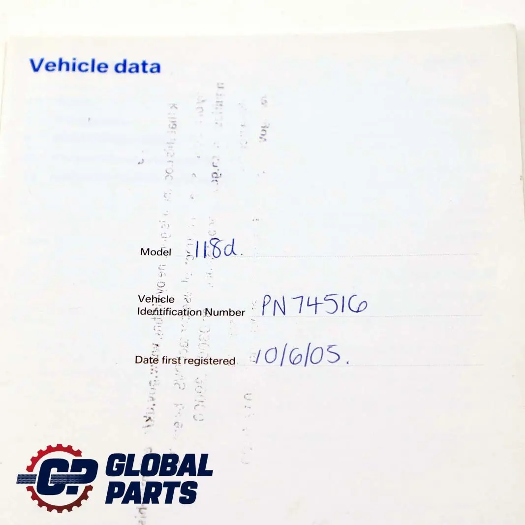 BMW 1 Series 6 E87 Owner's Handbook Service Booklet Instructions Case Bag Set