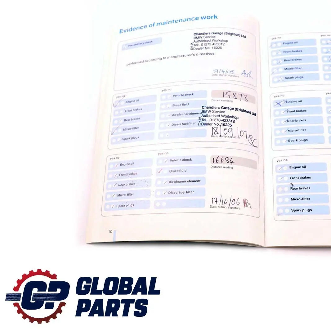 BMW 1 Series E87 Service Booklet Book 0159013 01410159013