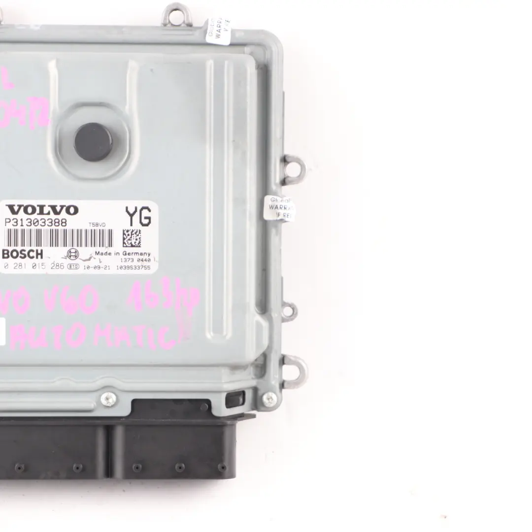 Volvo S60 V60 II 2.0 163HP D5204T2 Diesel Engine Module ECU Automatic P31303388