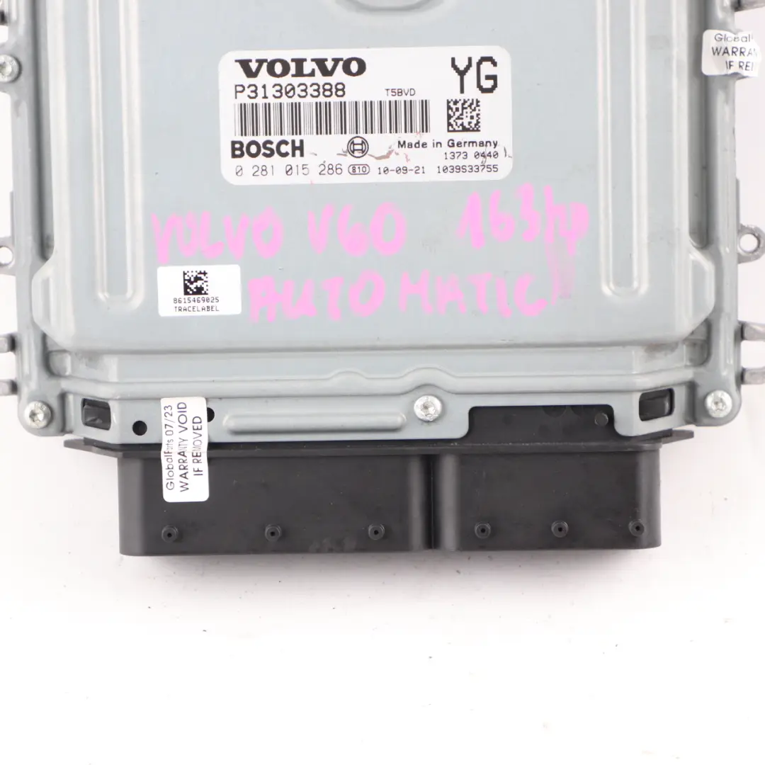 Volvo S60 V60 II 2.0 163HP D5204T2 Diesel Engine Module ECU Automatic P31303388