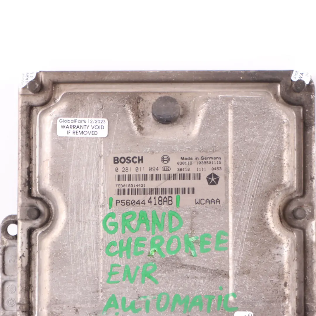 Jeep Grand Cherokee 2.7 ENF Engine Control Unit ECU P56044418AB Automatic