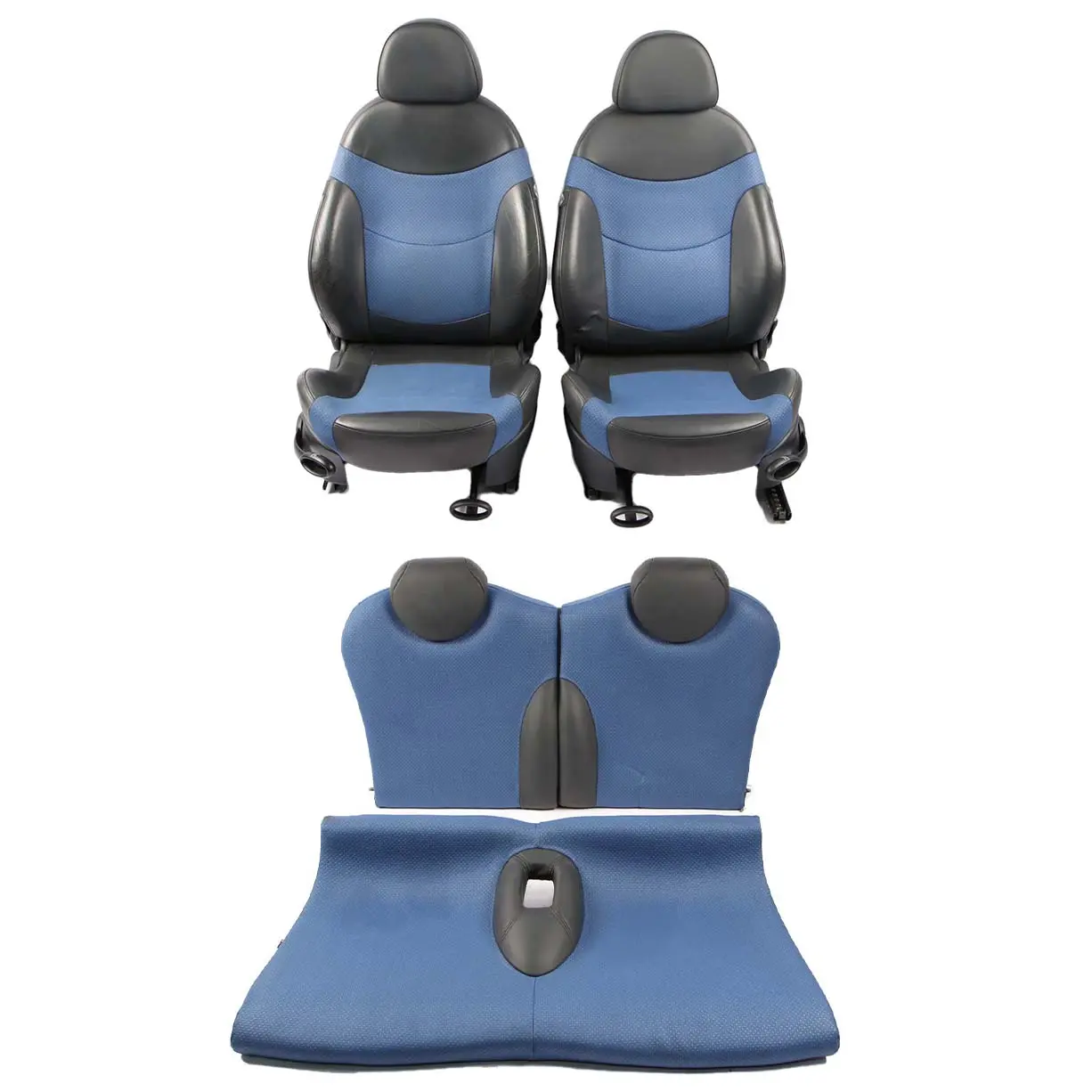 Mini Cooper R50 R53 Cloth Leather Lapis Blue Seats Set Interior Front Rear Seat