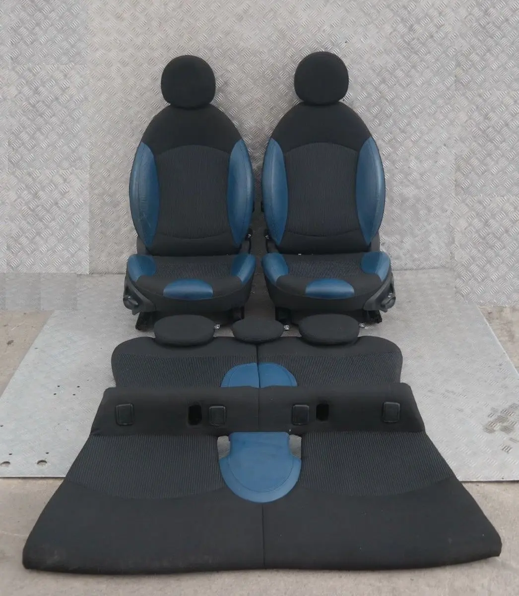 *BMW Mini Cooper One Clubman R55 Sports Halb Leder Innensitze Sitze innen BLAU