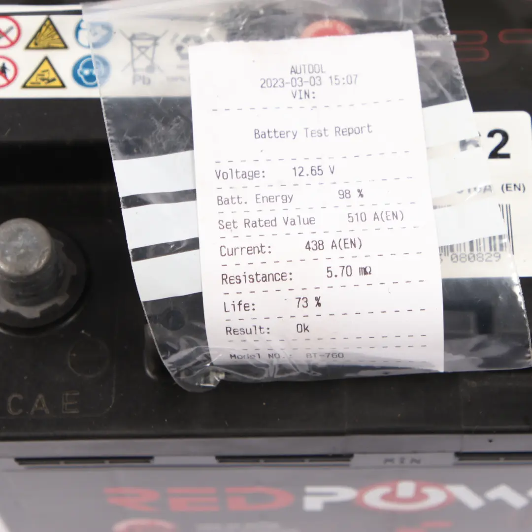 REDPOWER 12V Calcium Accumulator Battery 72Ah 510A RP 62