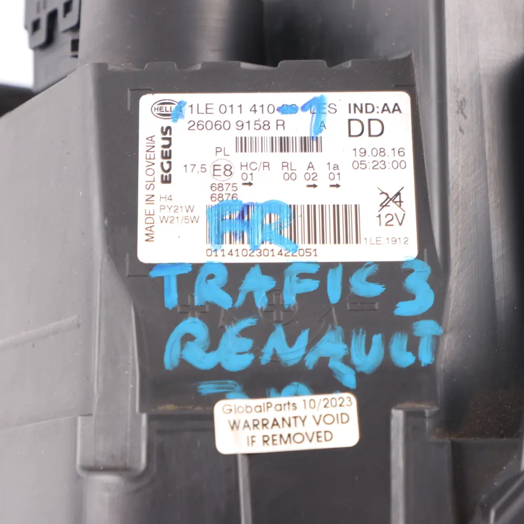 Renault Trafic 3 Headlamp Headlight Front Left N/S Lamp Light 2606096158R