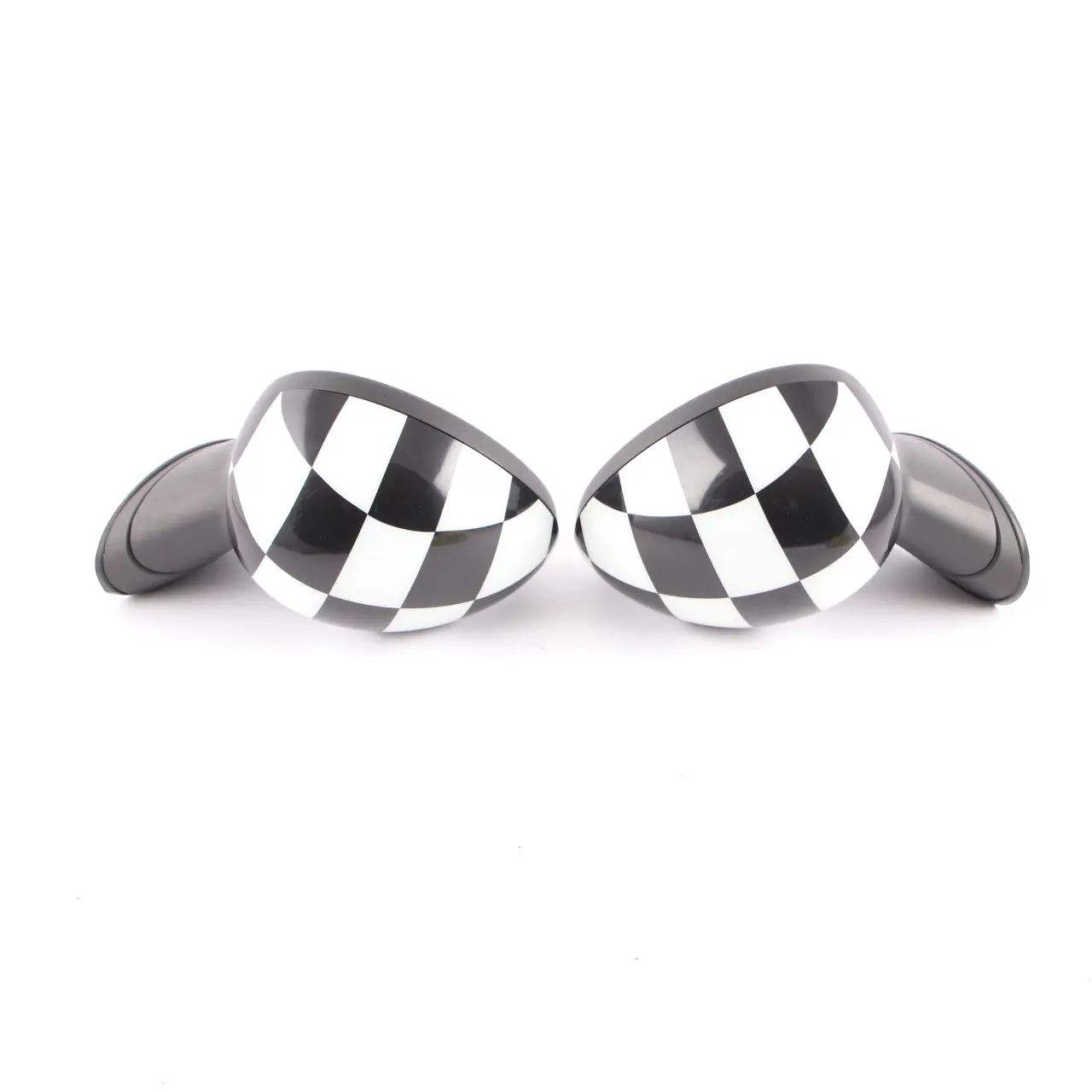 Mini Cooper R55 R56 Left Right Door Wing Mirror N/O/S Checkered 3 Pins Set