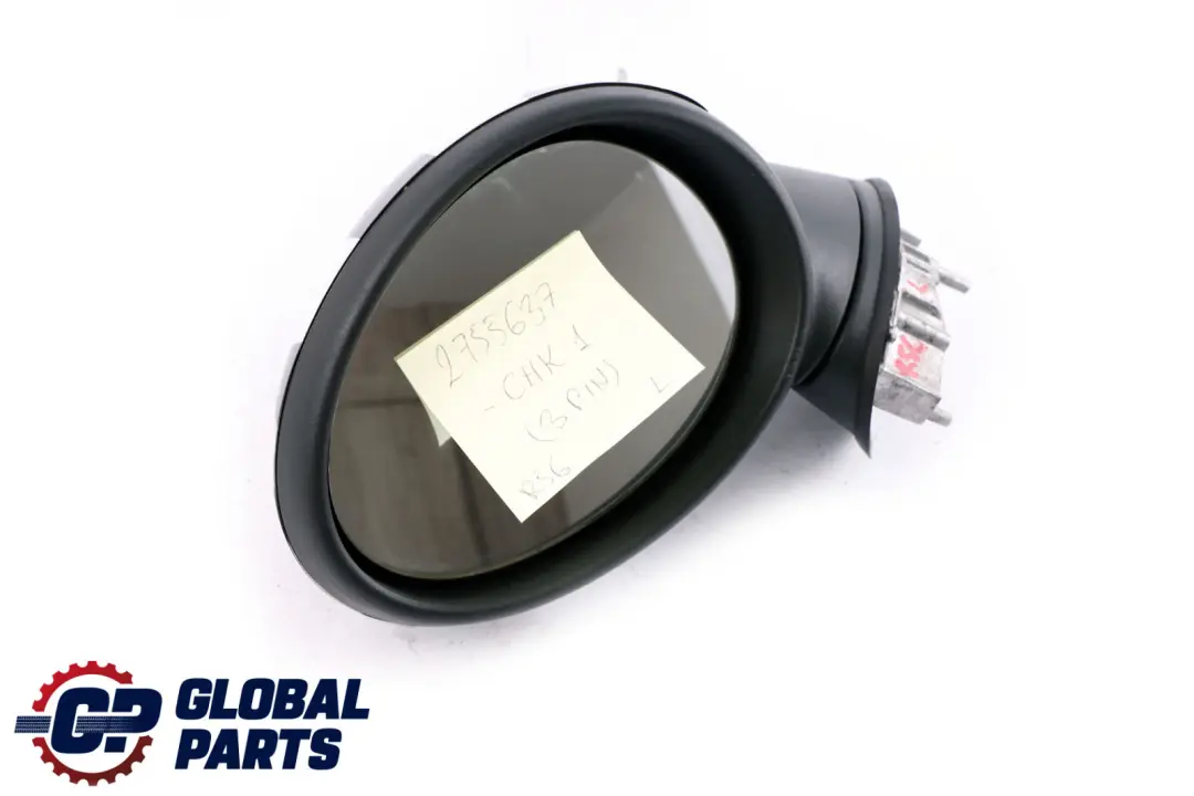 BMW Mini Cooper R55 R56 1 Left Door Wing Mirror N/S Checkered Black White