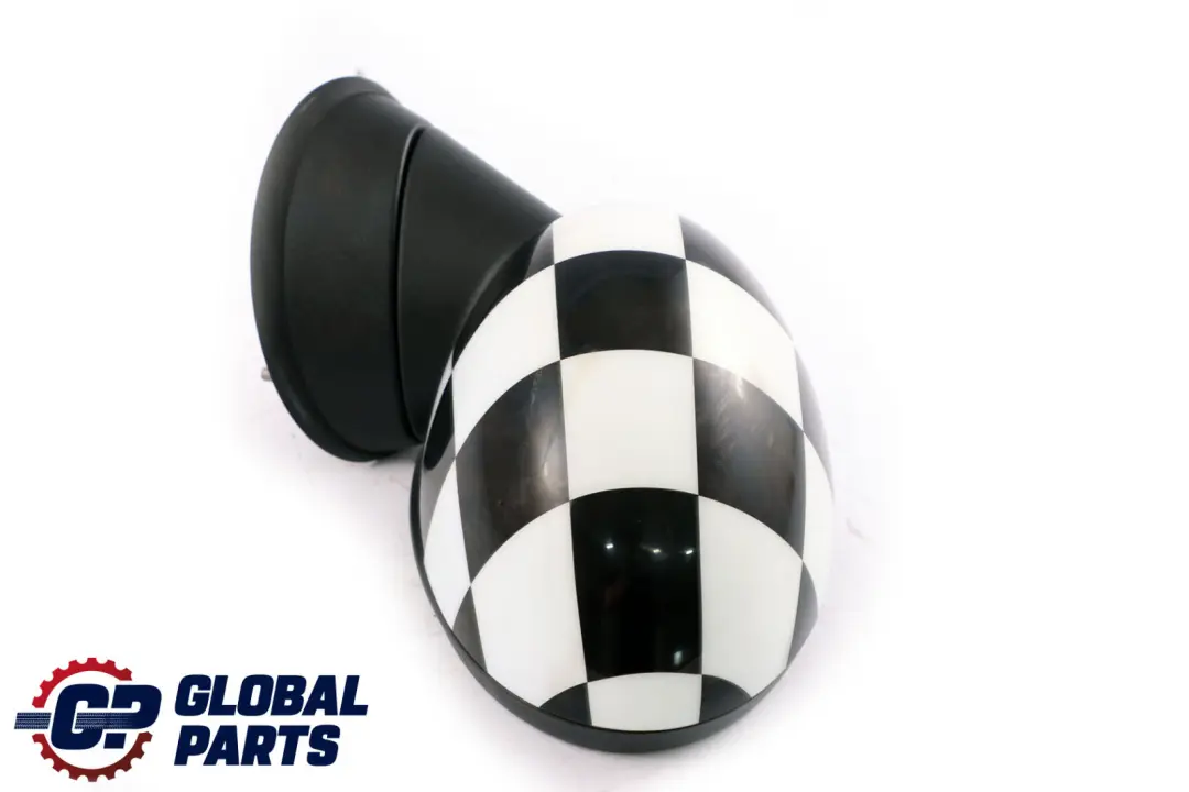 BMW Mini Cooper R55 R56 1 Left Door Wing Mirror N/S Checkered Black White