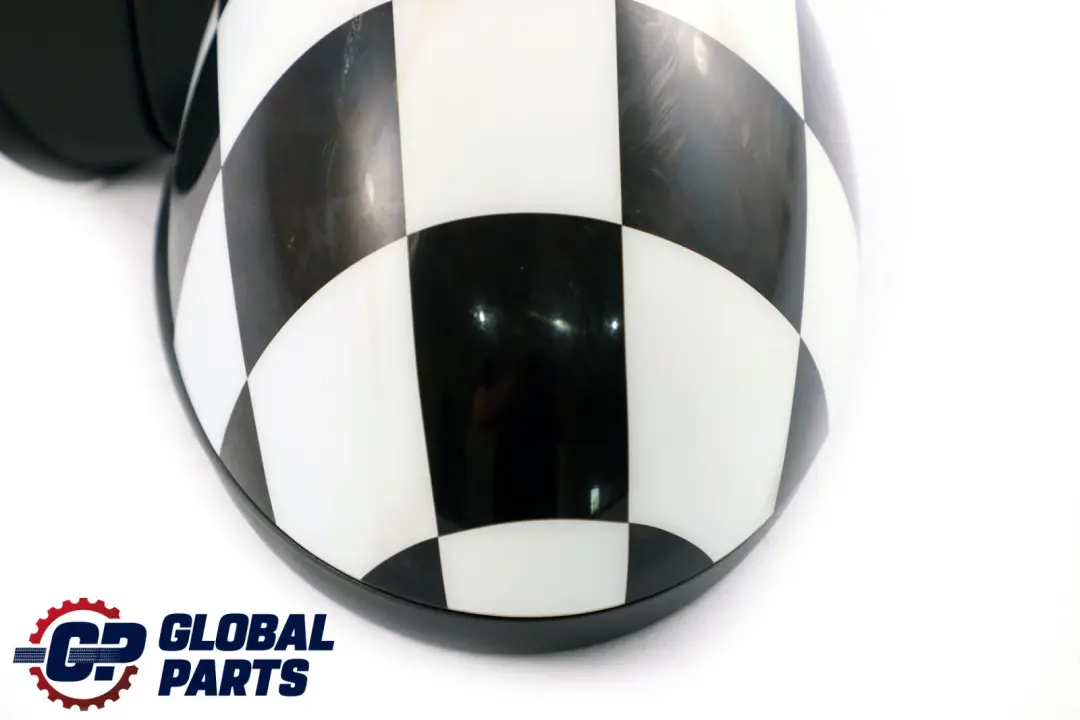 BMW Mini Cooper R55 R56 1 Left Door Wing Mirror N/S Checkered Black White