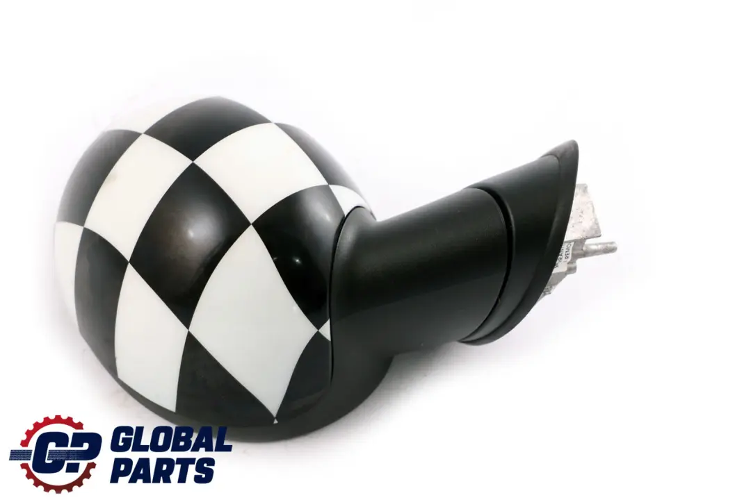 BMW Mini Cooper R55 R56 1 Left Door Wing Mirror N/S Checkered Black White