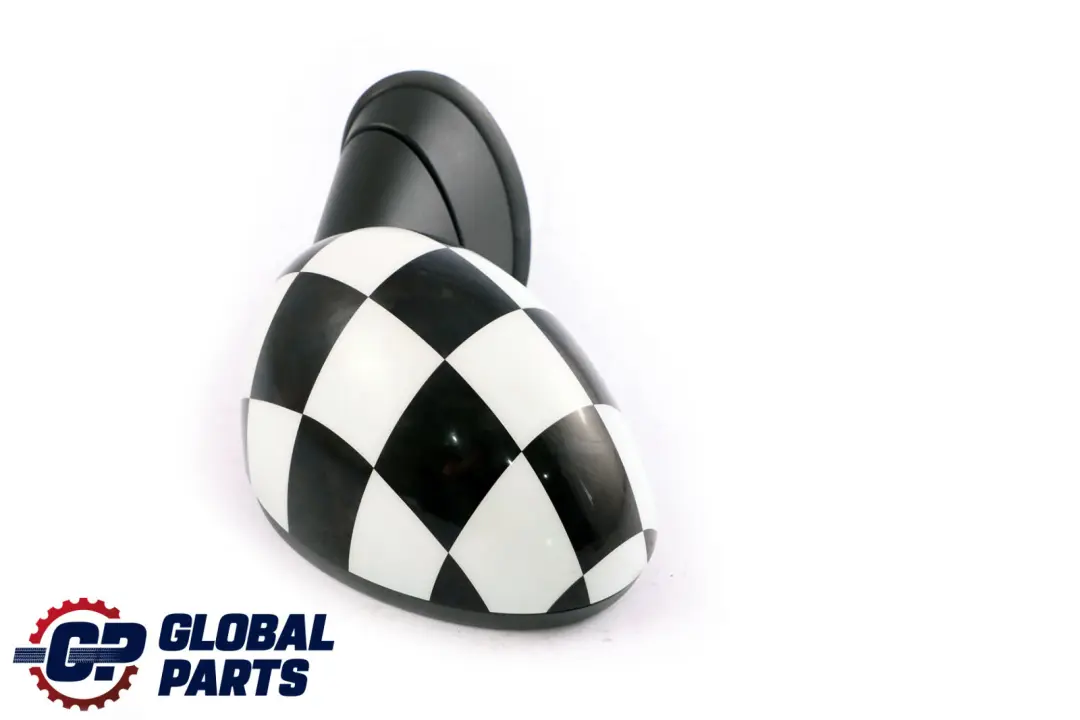 BMW Mini Cooper R55 R56 1 Right Door Wing Mirror O/S Checkered Black White