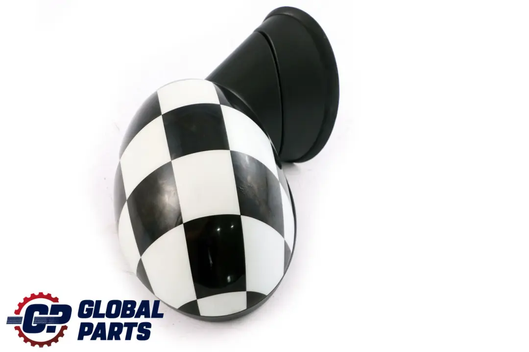 BMW Mini Cooper R55 R56 1 Right Door Wing Mirror O/S Checkered Black White