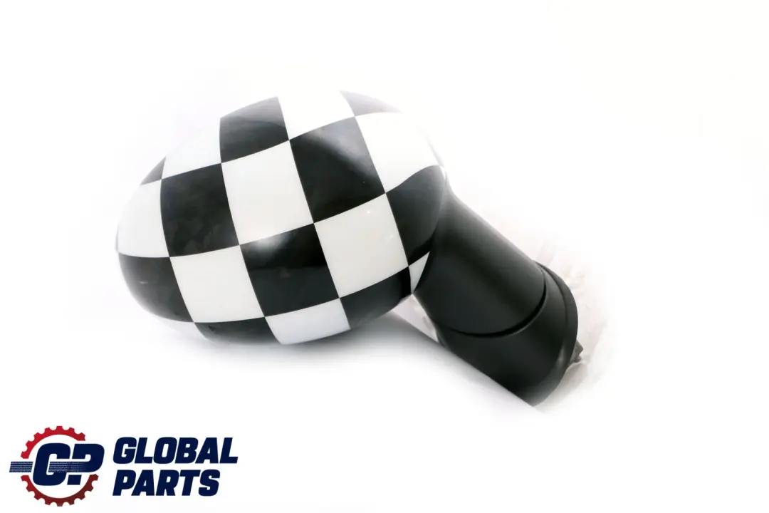 BMW Mini Cooper R55 R56 1 Right Door Wing Mirror O/S Checkered Black White