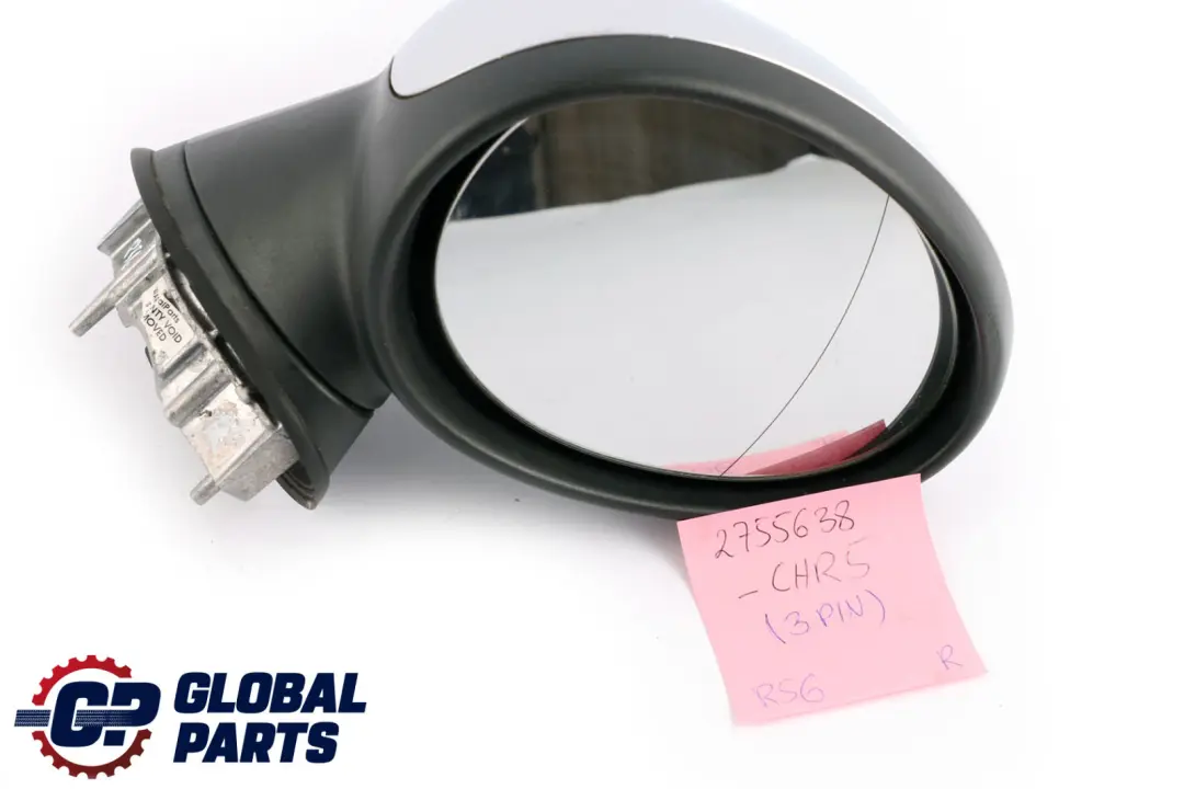 Mini Cooper One R55 R56 R57 Right Driver's Door Wing Mirror 3 Pin O/S Chrome