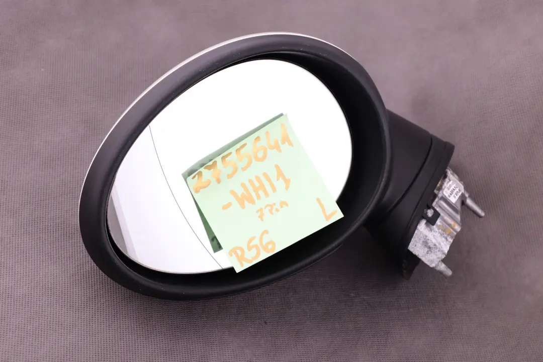 BMW Mini Cooper One 1 R55 R56 Left Door Wing Mirror Power Fold N/S White 7 Pins